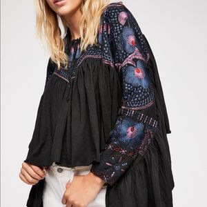 Free People Delhi Moon Embroidered Shirt L (NWT)